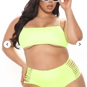 Fashion Nova Yellow Bikini Sporty Strappy Design